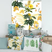 DesignArt 'Uzorak prekrasnih žutih cvjetova' moderno platno zidne umjetničke tiska