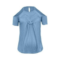 Ženska široka majica s grafičkim uzorkom Plus Size ljetne ženske bluze i vrhovi kratkih rukava s ramena elegantna