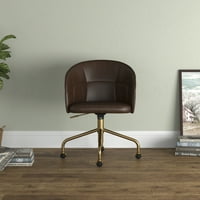 Stolna stolica s kožnim presvlakama & uredska stolica smeđe boje za prtljagu