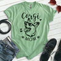 Majica za mamu Corgi, Ženska majica za žene, vlasnica Corgija, najbolji poklon za mamu psa, Heather apple green,
