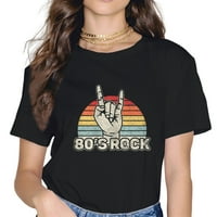 Vintage retro rock bend iz 80-ih, ženska modna ležerna majica kratkih rukava s okruglim vratom
