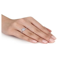 Ženski zaručnički prsten od bijelog safira u obliku srca od 10 karata od bijelog zlata u obliku srca izrađen od