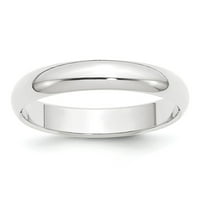 Zaručnički prsten od bijele platine, standardni polukružni