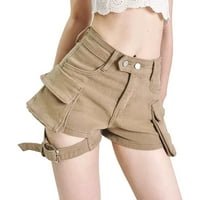 Ljetne kratke hlače visokog struka širokih nogu za djevojčice Ženske kratke hlače traper casual hlače s džepovima