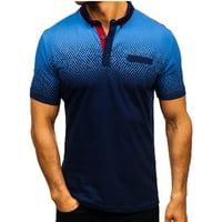 Muška ljetna majica kratkih rukava s kratkim rukavima na kopčanje klasični pulover s ovratnikom s printom bluza
