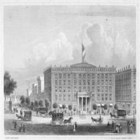 Astor House. Njujorški Divovski Hotel Na Brodveju Između Vesi I Barklai Ulice, Otvoren 1836. Graviranje na čeliku,