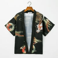 košulje s dugim rukavima za muškarce kimono kardigan prevelike košulje popularna majica s printom taoistička haljina