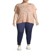 Tru Self Women's Plus size kap majice kratke rukave kratke rukave