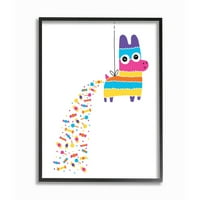 Stupell Industries Color Pop Party Pinata s Rainbow Candy uokvirenim zidnim umjetničkim dizajnom Michaela Buxtona,
