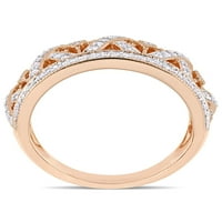 Carat T.W. Dijamantni 10KT ružičasti zlato otvoreni filigreski prsten