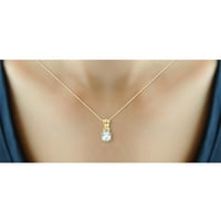 Jewelersclub srebrne ogrlice za žene - ogrlica za žene za žene 14K Zlatno pozlaćeno srebro - Akvamarinska ogrlica