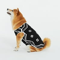 Crna Odjeća za pse s geometrijskim uzorkom Prozračna topla pamučna odjeća za kućne ljubimce 3ND
