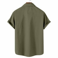 Ljetne košulje za muškarce s printom na kopčanje u havajskom stilu s džepom i odbijenim ovratnikom, bluza s kratkim