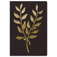 Wynwood Studio cvjetni i botanički zidni umjetnički platno print zlatni listovi botanički proizvodi - zlato, crno