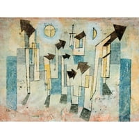 Klee, Paul Black Modern Framed muzejski umjetnički tisak pod naslovom - Mural iz hrama čežnje tamo