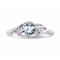 *Rylos dizajner Infinity Wave koji odgovara nakitu set aquamarine i dijamantna narukvica i prsten s odgovarajućom