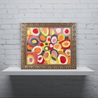 Zaštitni znak likovna umjetnost 'Šareni apstraktni krugovi' platno umjetnost Amy Vangsgard, zlatni ukrašeni okvir