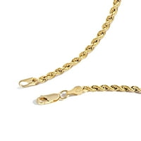 Kolekcija zlatnih lanaca ateljea za nakit - 14k čvrste ogrlice od žutog zlata s lancima od užeta za žene i muškarce