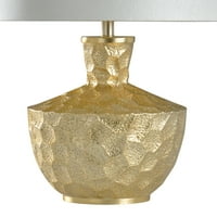 Zlatna stolna svjetiljka - zlatni list - bijela