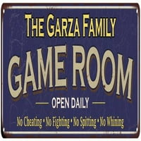 Metalni znak Garza Family Blue Game Room Metal 206180037198