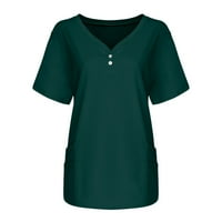 Košulje za žene, Ženske majice kratkih rukava i majice s izrezom u obliku slova A, radna jednobojna majica, bluza,