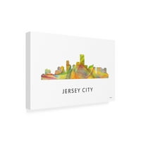 Marlene Watson 'Jersey City New Jersey Skyline' Canvas Art