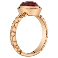 Prsten od rubinskog pasijansa ovalnog oblika 14k ružičastog zlata
