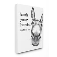 Stupell Industries Opere ruke magarete citat kupaonice životinjski humor platno zidne umjetničke dizajn po slovima