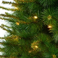 Gotovo prirodni 3,5 ft. New England Bone Umjetno božićno drvce s jasnim svjetlima i savijanjem grana u urnu u