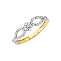 14k čvrsti prsten od žutog zlata s neobičnim kubičnim cirkonijem, veličine 9,5