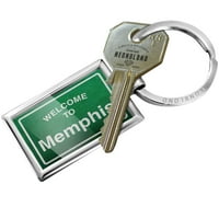 Privjesak za ključeve zeleni prometni znak Dobrodošli u Memphis