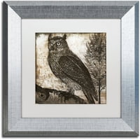 Zaštitni znak likovna umjetnost Owl 2 Canvas Art by Color Bakery White Matte, Silver Frame