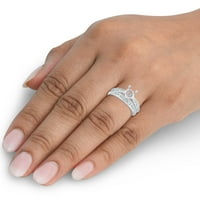 Dijamantni zaručnički prsten od 14 karata i ton zaručničkog prstena od bijelog zlata