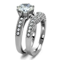 Prsten od nehrđajućeg čelika od nehrđajućeg čelika od nehrđajućeg čelika s prozirnim prstenom od nehrđajućeg čelika