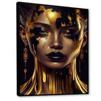 DesignArt senzualno tekuće zlato Woman V plutajući okvir zidna umjetnost