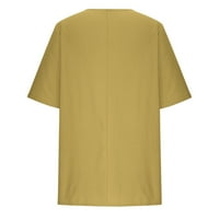 Ženske maslačke za ispis bluze gumb majice majice za rukave tunike pamučne lanene košulje trendi elegantne majice