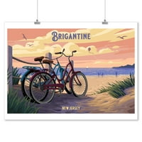Brigantine, New Jersey, Painterly, plaža zove, bicikli na plaži