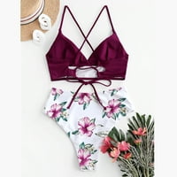 Ženski kupaći kostim za žene, dva odvojena kompleta s cvjetnim printom, odjeća za plažu Plus Size, Bikini Setovi