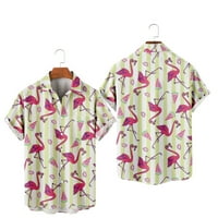 Crtani životinje flamingo tiskaju muškarce Žene redovito ugrađene džepne majice za ljeto