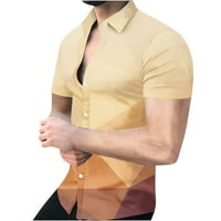 Muške košulje Plus veličine s geometrijskim dizajnom košulja za plažu sa stojećim ovratnikom ležerna bluza s ovratnikom