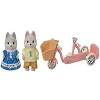 Tandemski set za bicikle za brata i sestru haskija, Set za igru za lutke s akcijskim figurama i priborom