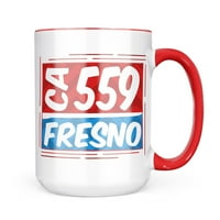 Neonblond Fresno, CA Crvena plava šalica poklon za ljubitelje čaja za kavu