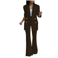 Rasprodaja ženskih kaputa za žene jednobojno odijelo dugih rukava hlače casual elegantni kompleti poslovnih odijela