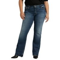 Silver Jeans Co. Plus Size traperice srednjeg rasta sa skraćenim strukom, veličine 12-24