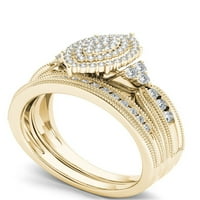 12-karatni carski dijamant od žutog zlata 14-karatni vjenčani set u vintage stilu
