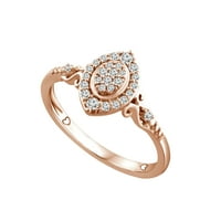Prsten obećanja s dijamantom od 10 karata boja ljubavi od ružičastog zlata