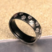 Muškarci žene Slatki otisak šape životinja titanski čelični prsten na prst nakit rođendanski poklon