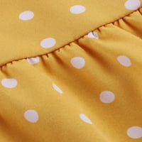 Ženska duga haljina, Haljina Bez rukava, seksi maksi haljine, ženske havajske ljetne haljine u žutim polka točkicama,