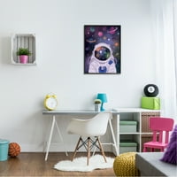 Stupell Industries Cosmic Universe Reflection Astronaut kaciga Galaxy Stars Framed Wall Art, 30, Dizajn Lisa Perry