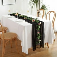 ; Vjenčana stolna staza za blagovaonski stol mekana poliesterska stolna staza za elegantan vjenčani dekor od prozirnog